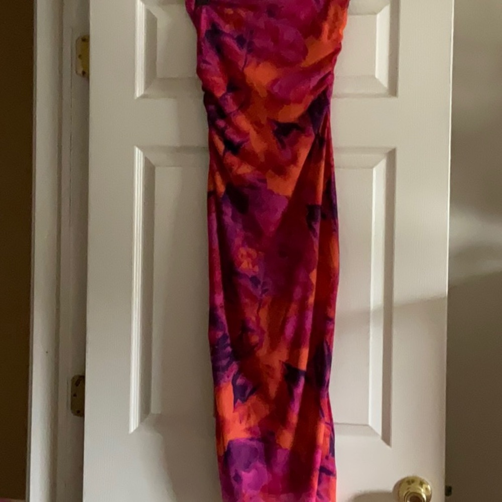 Vibrant Floral Strapless Dress